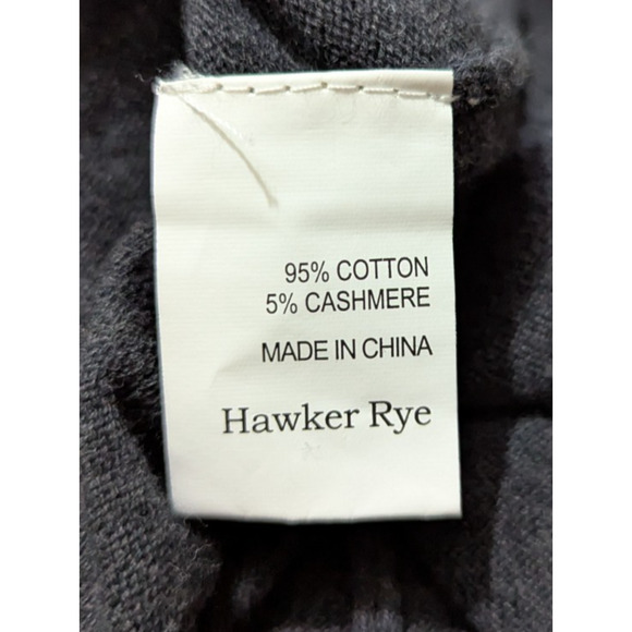 New Hawker Rye sz XXL Knit Mock Neck Hoodie Sweater gray cotton cashmere 4391 - Picture 6 of 6